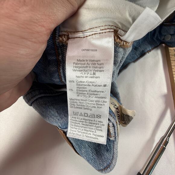 Madewell The Perfect Vintage Wide-Leg Crop Jeans Raw Hem Light Wash Size 24 - Picture 10 of 13